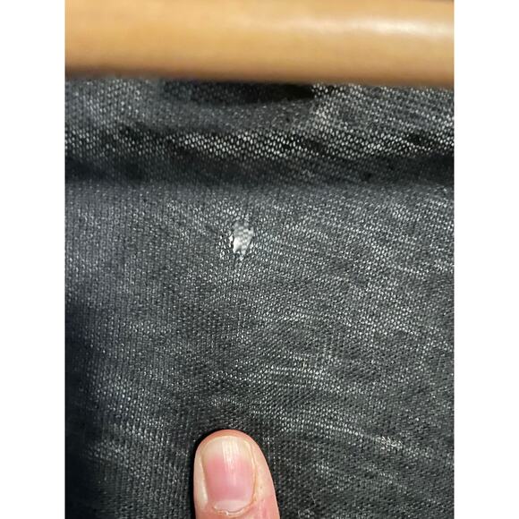 R2P Dress Womens Medium Black Linen Maxi Sleeveless Wrap Made Lagenlook FLAW - Picture 3 of 9